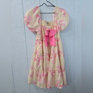 NWT Medium Davi&Dani Charming Pink and Cream Dress Bows